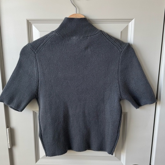 Zara Women’s Grey Knitted High Neck Cropped Top Size Large new - Picture 4 of 5